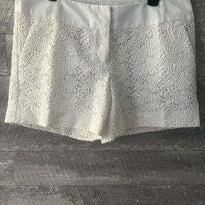 The Limited Cream High Waist Lace Shorts